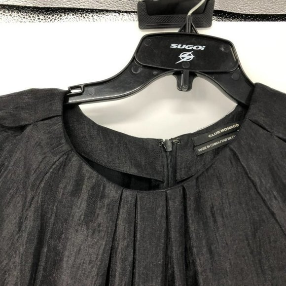 Club Monaco crepe black pleated scoop neck short sleeve blouse XS - Picture 9 of 12